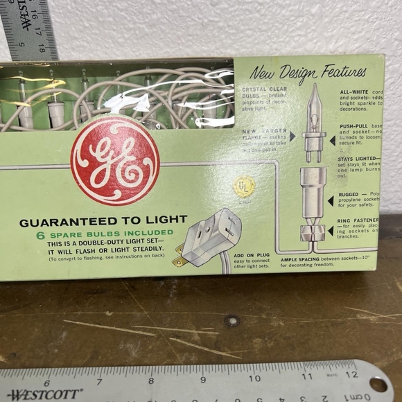 Vintage Christmas Lights GE Merry Midget 35 Light Set White Late 60’s - Picture 4 of 8